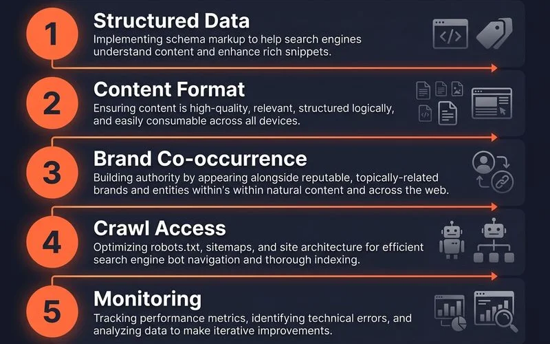Five-step AI-citation optimisation checklist