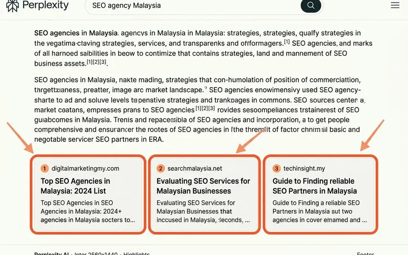 Perplexity search showing citation sources